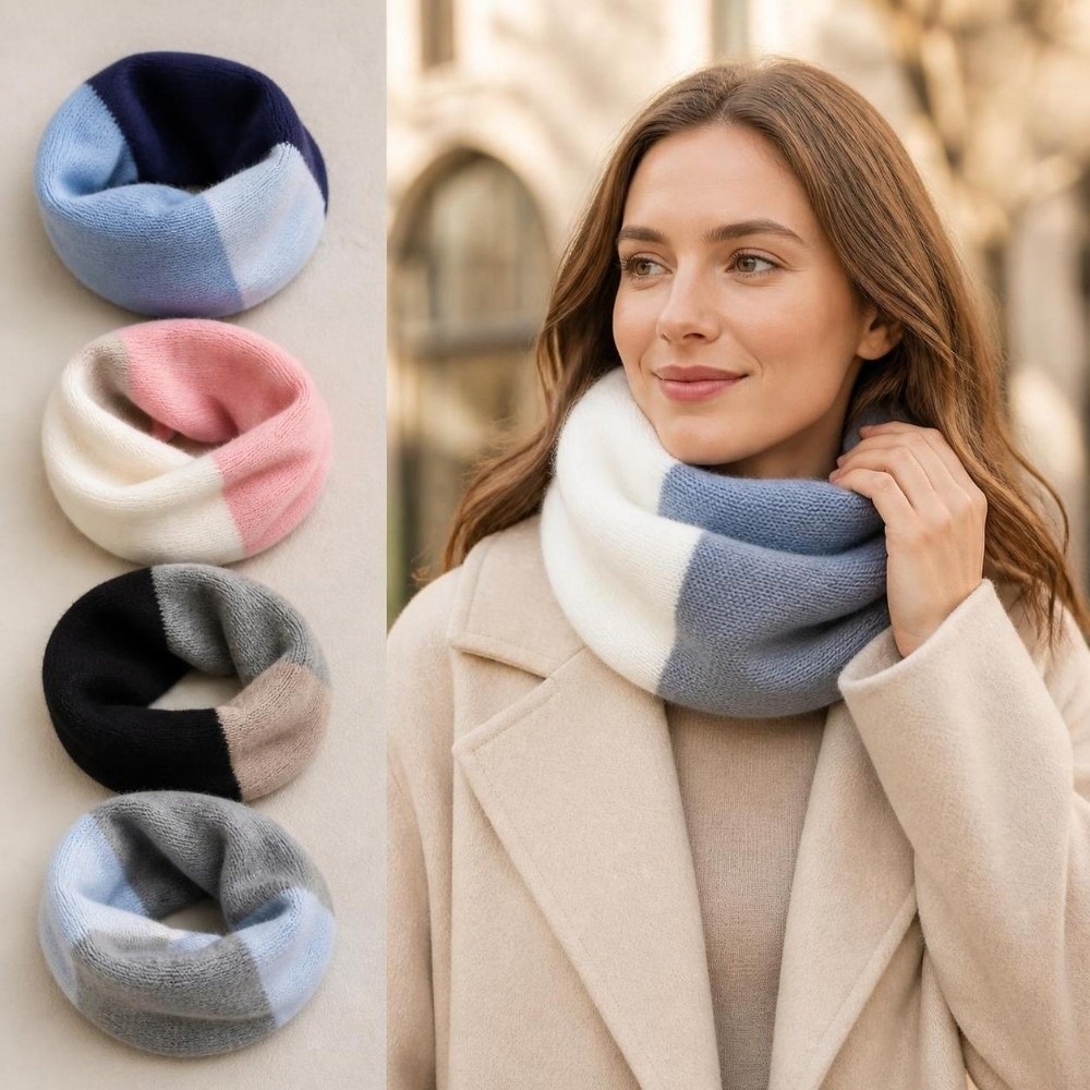 Infinity Scarf Knit - وشاح إنفينيتي ناعم بألوان متداخلة، محبوك