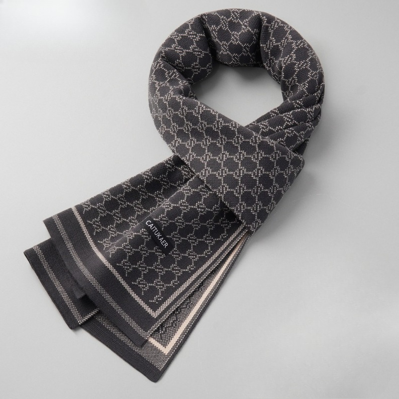 Muffler Men Wool - وشاح شتوي فاخر من الكشمير الصناعي