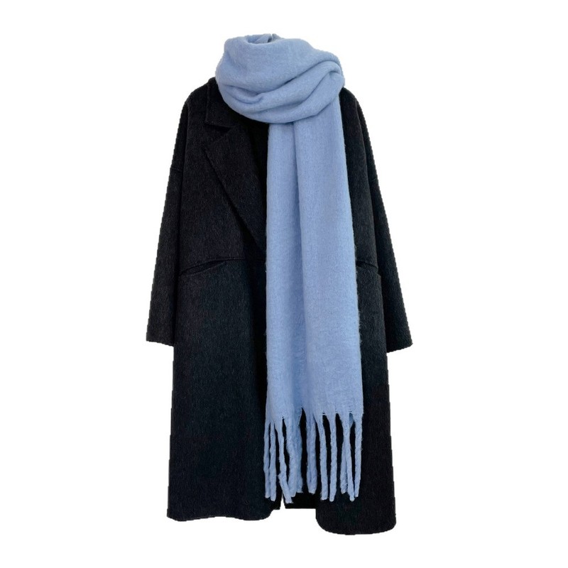 وشاح كشمير بلون موحد للرجال وا - مراجعة Muffler Men Wool وسعره