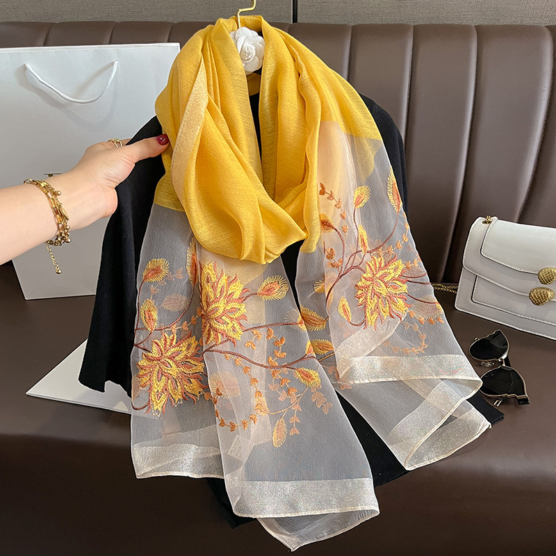 وشاح حريري صيفي ربيعي سادة للن - مراجعة Woven Scarf Blanket وسعره